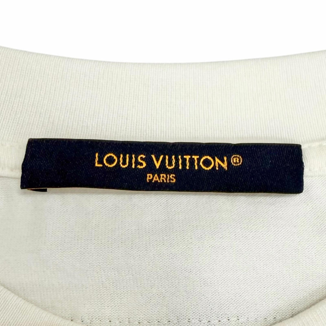 Excellent LOUIS VUITTON Short sleeve T-shirt LV logo embossed inside out