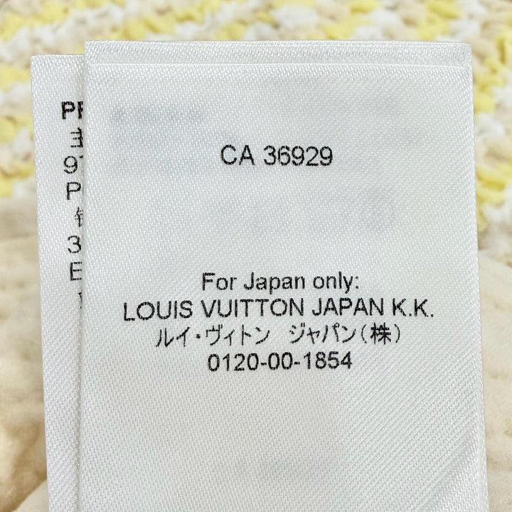 Pristine LOUIS VUITTON tops Monogram tag, border pattern, crinkle knit, XS