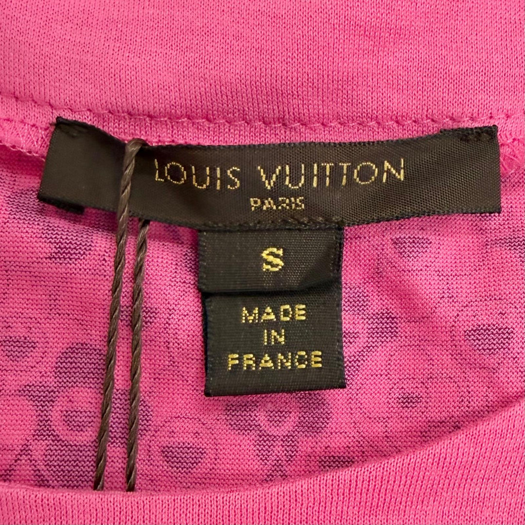 Pristine LOUIS VUITTON MURAKAMI Cosmic Blossom Ribbon-Detailed Top pink S