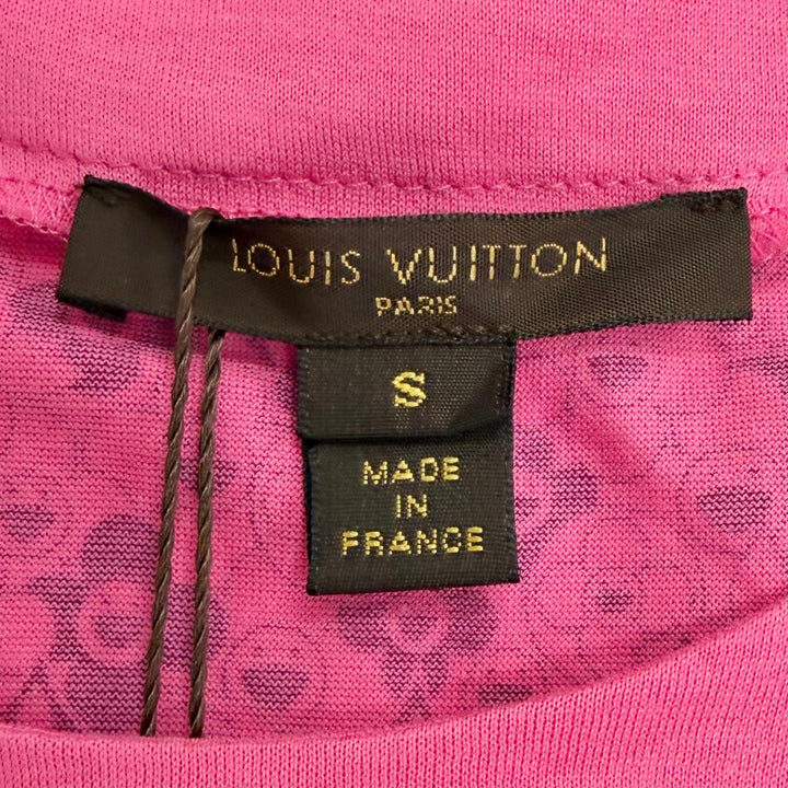 Pristine LOUIS VUITTON MURAKAMI Cosmic Blossom Ribbon-Detailed Top pink S