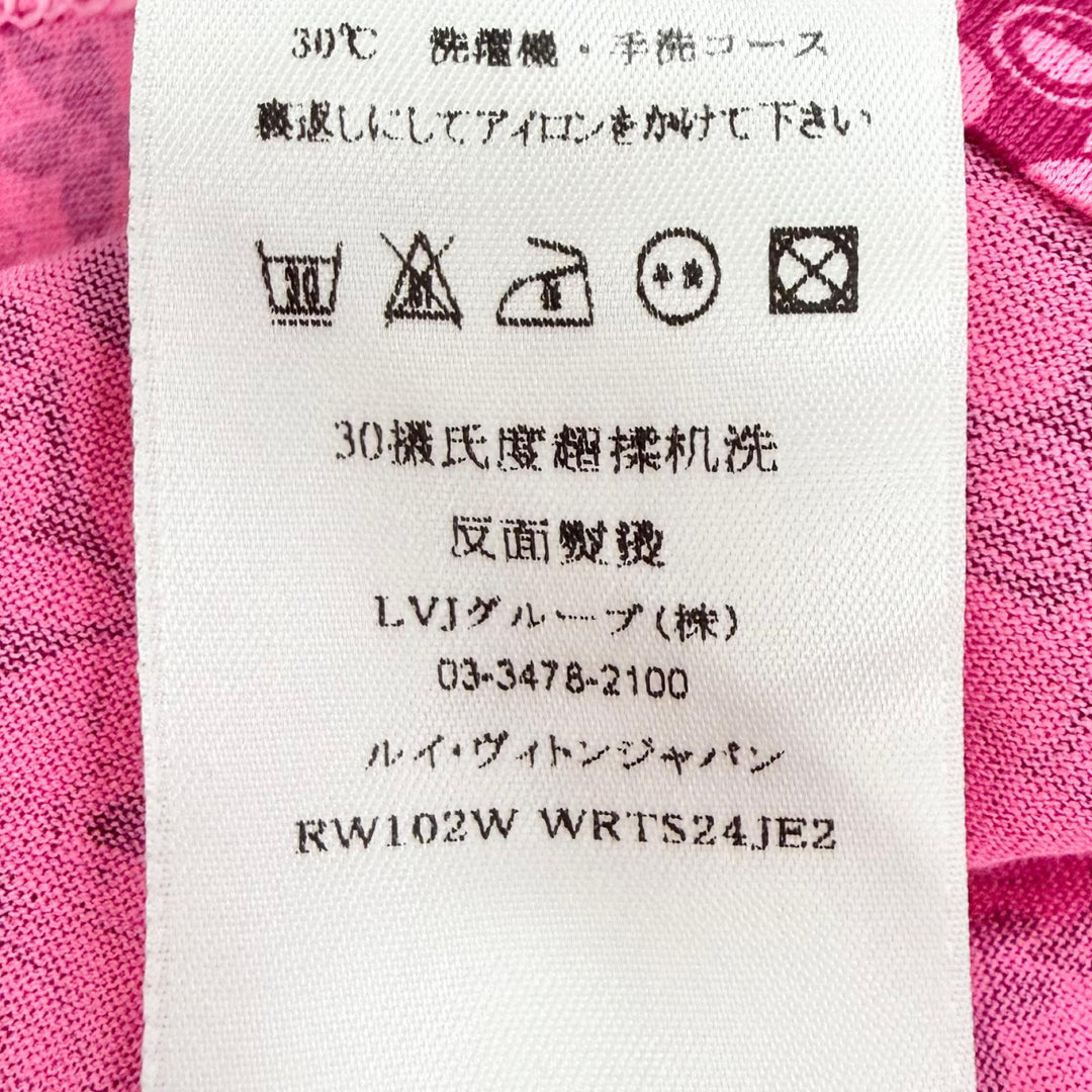 Pristine LOUIS VUITTON MURAKAMI Cosmic Blossom Ribbon-Detailed Top pink S