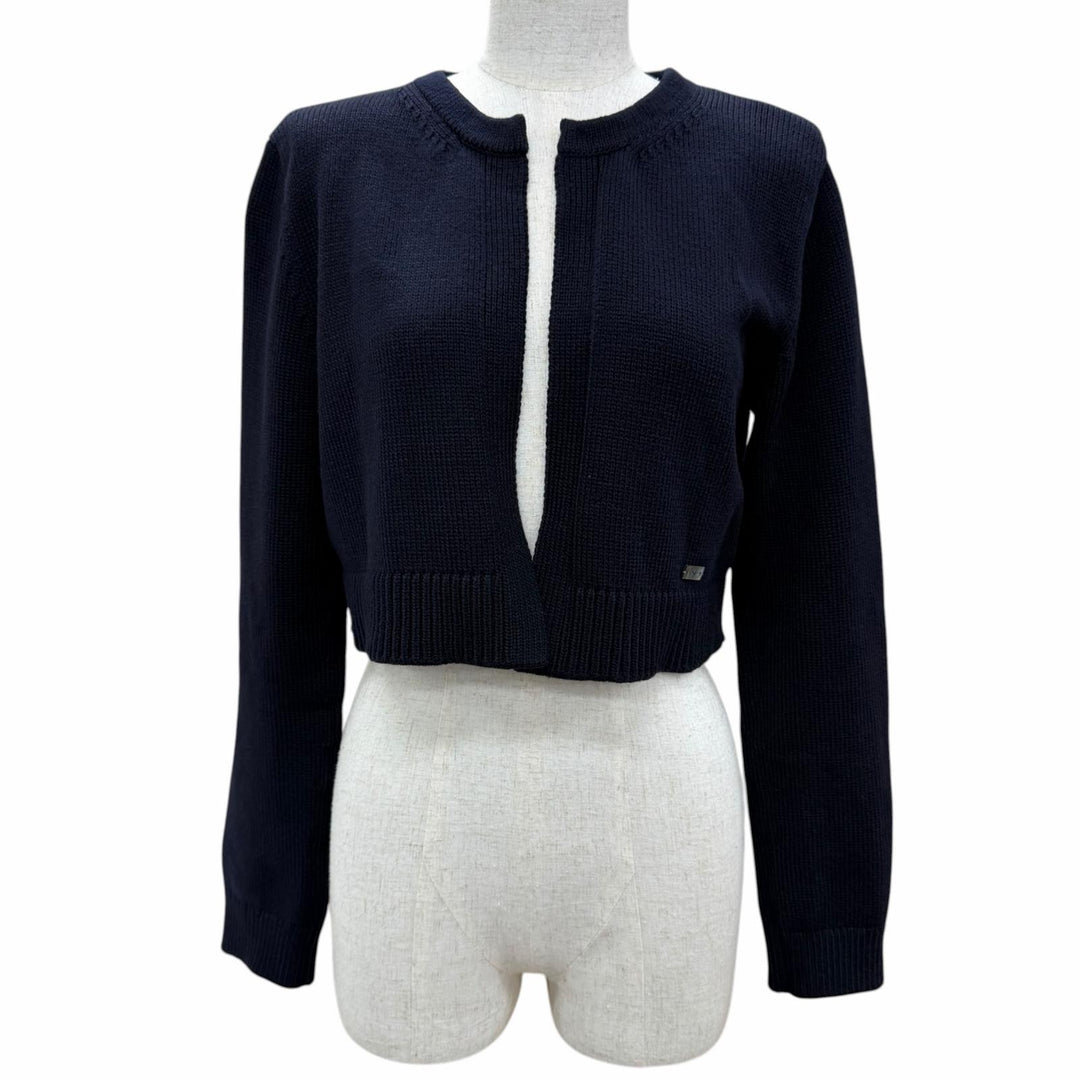 Great FOXEY NEW YORK cardigan Front-opening long-sleeved knit Dark navy 38 45271