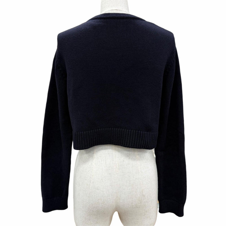 Great FOXEY NEW YORK cardigan Front-opening long-sleeved knit Dark navy 38 45271