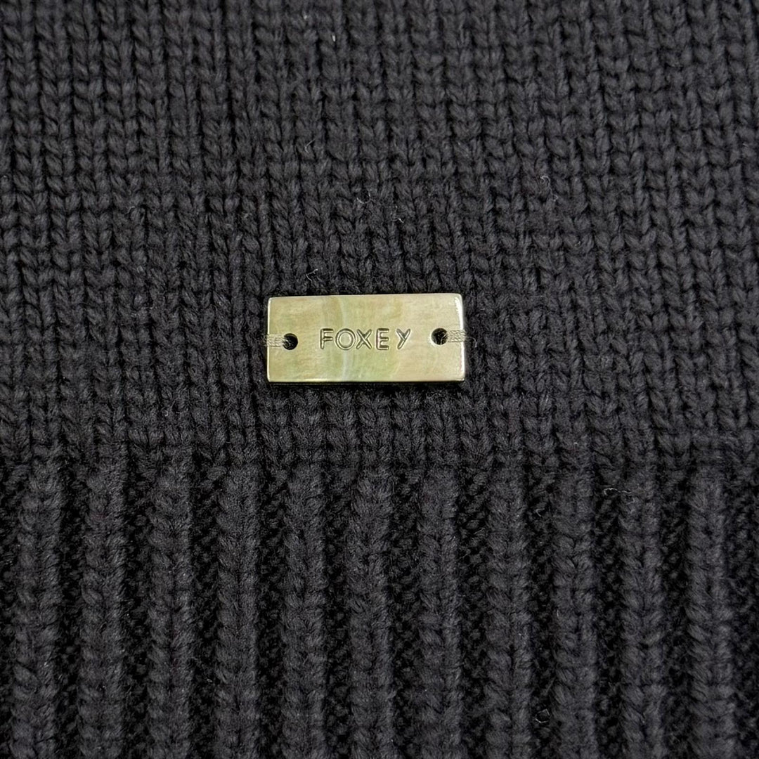 Great FOXEY NEW YORK cardigan Front-opening long-sleeved knit Dark navy 38 45271