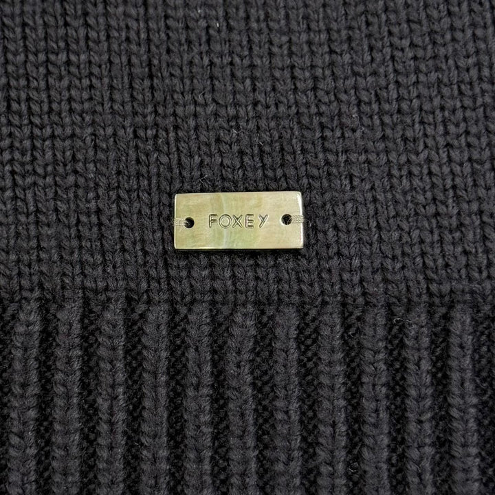 Great FOXEY NEW YORK cardigan Front-opening long-sleeved knit Dark navy 38 45271