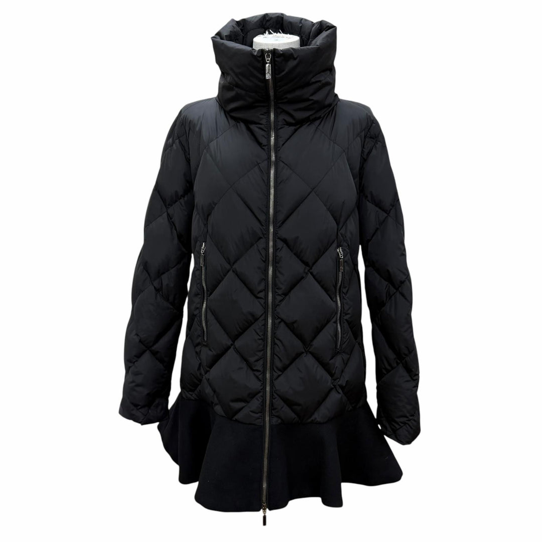 Great MONCLER down coat VOUGLANS Flared hem, switching design, ZIP UP black