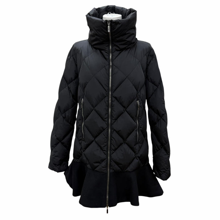Great MONCLER down coat VOUGLANS Flared hem, switching design, ZIP UP black