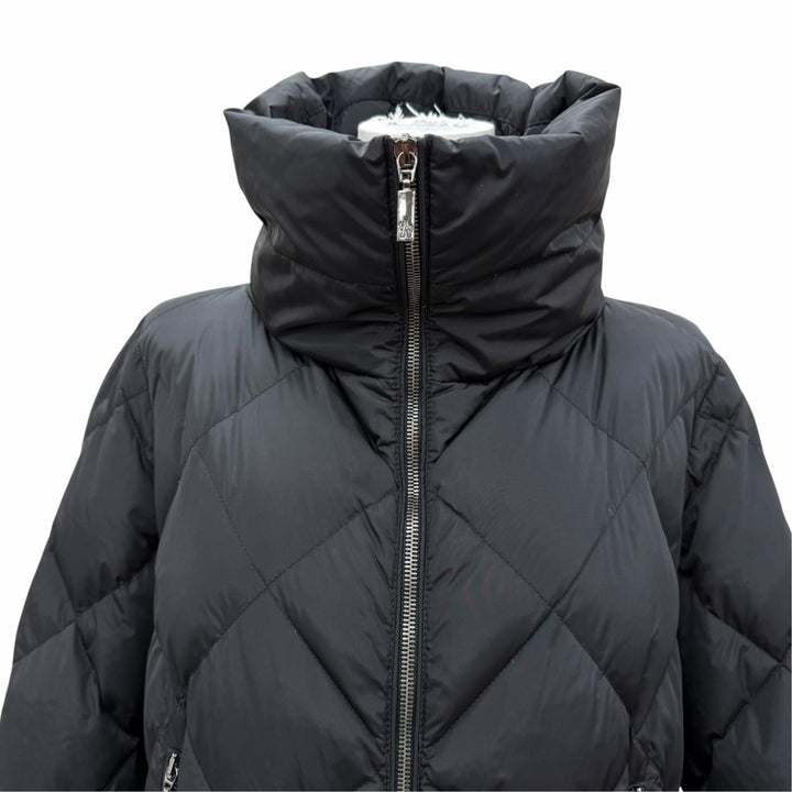 Great MONCLER down coat VOUGLANS Flared hem, switching design, ZIP UP black