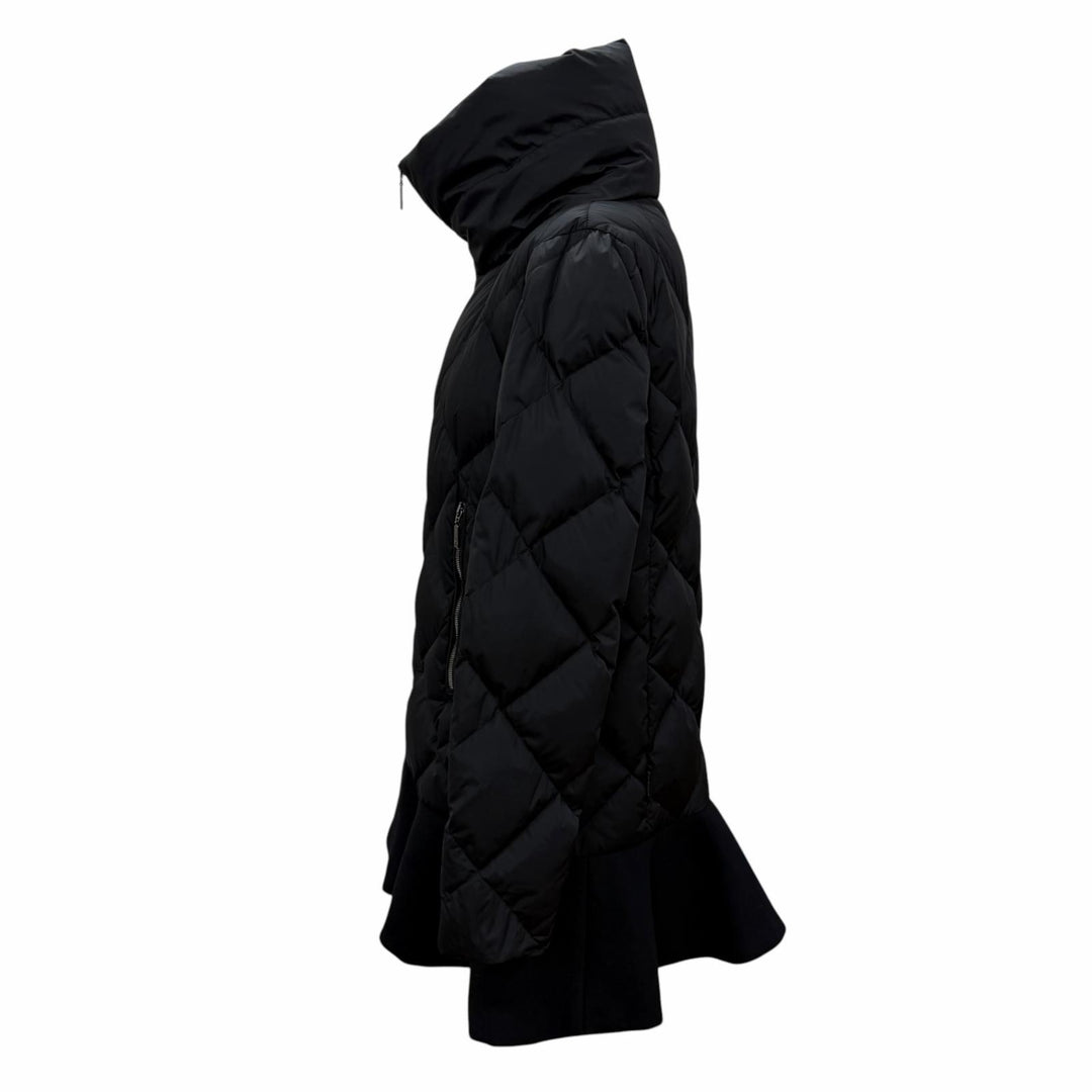 Great MONCLER down coat VOUGLANS Flared hem, switching design, ZIP UP black