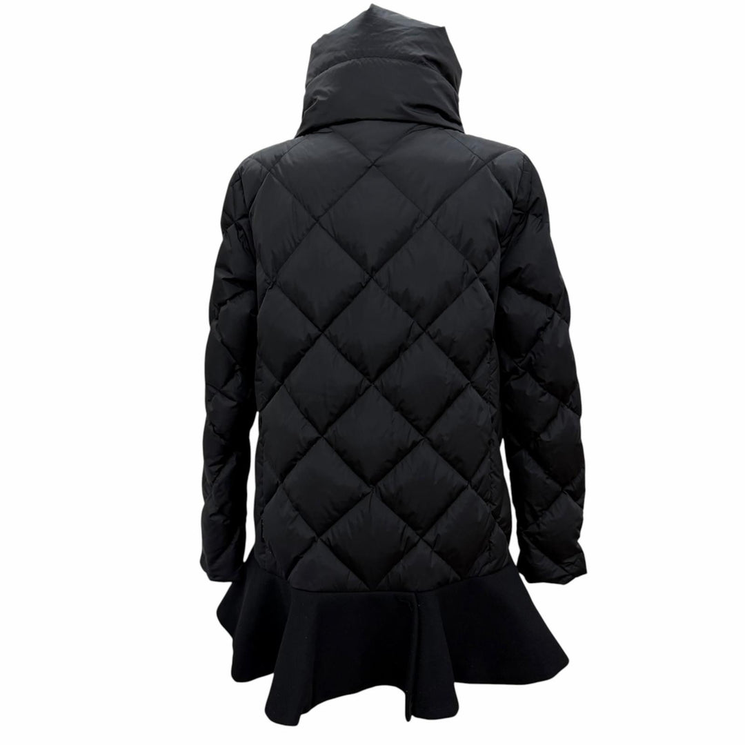 Great MONCLER down coat VOUGLANS Flared hem, switching design, ZIP UP black