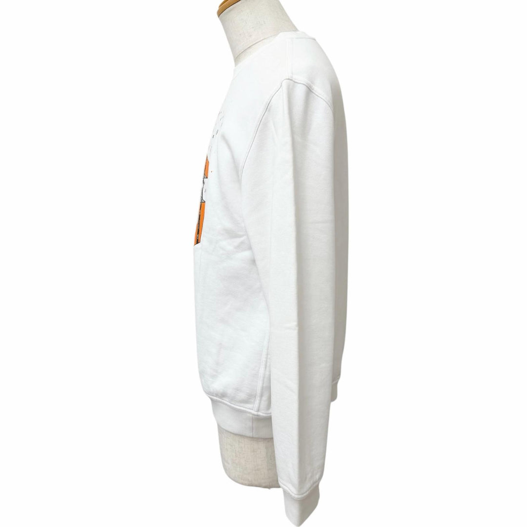 Excellent HERMES sweat Surprise Box Horse Print white cotton mens L