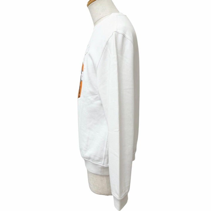 Excellent HERMES sweat Surprise Box Horse Print white cotton mens L