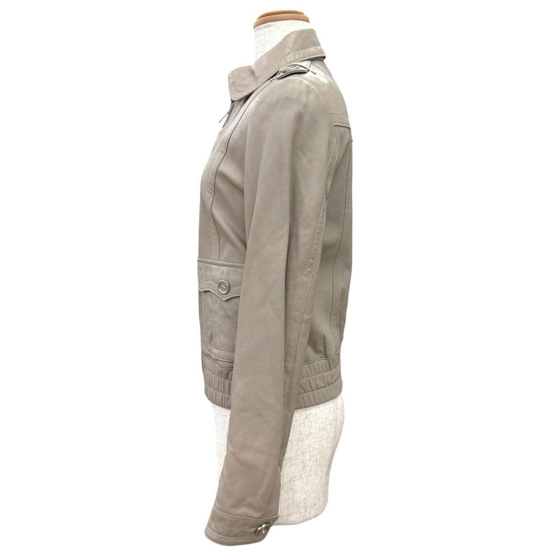 Excellent BURBERRY Blouson Italian leather zip-up lambskin jacket 40