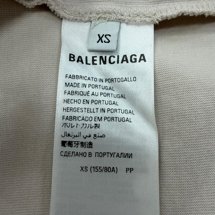 Excellent BALENCIAGA Short sleeve T-shirt Logo print Crew neck beige XS 739784