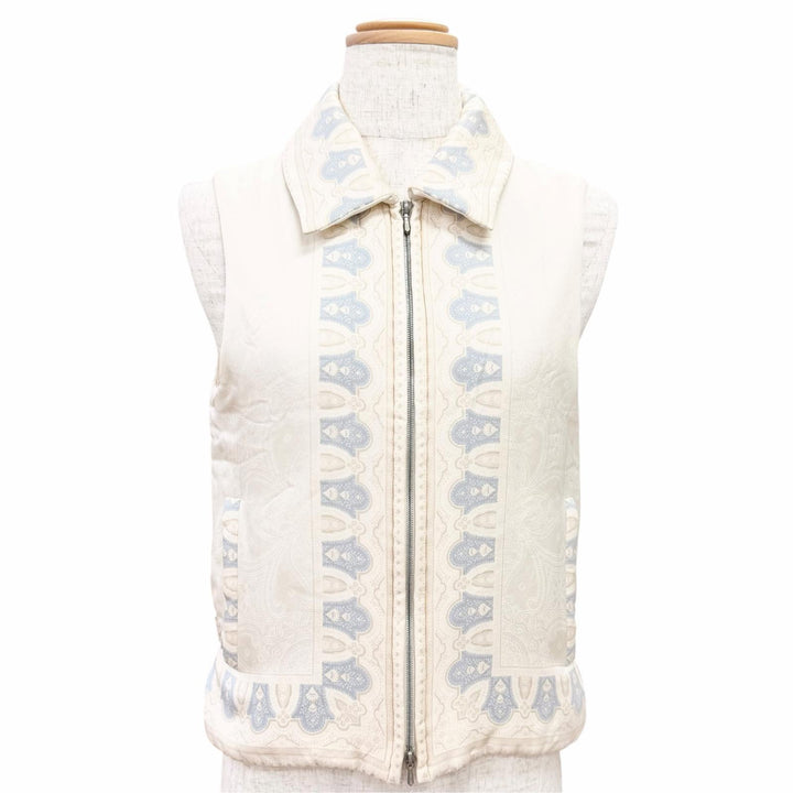 Great HERMES Best Margiela era zip-up padded jacket Ivory silk Women