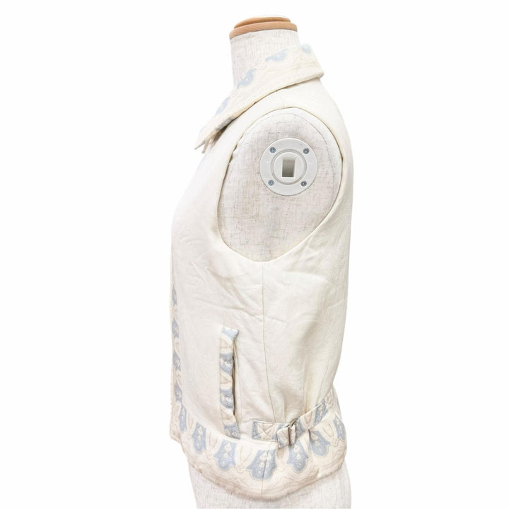 Great HERMES Best Margiela era zip-up padded jacket Ivory silk Women