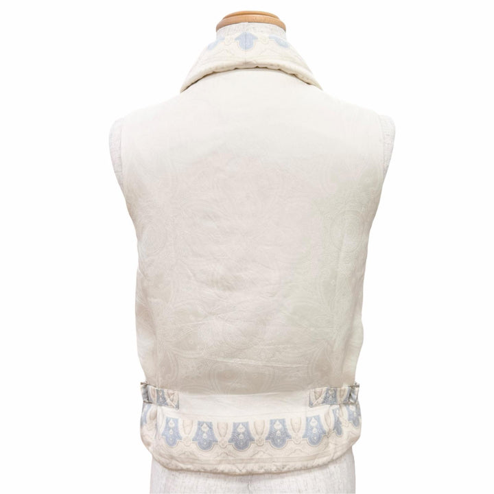 Great HERMES Best Margiela era zip-up padded jacket Ivory silk Women