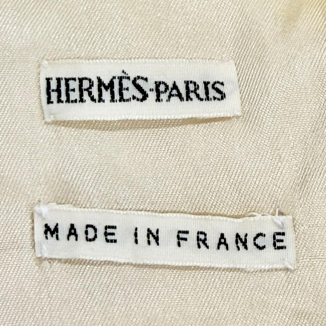 Great HERMES Best Margiela era zip-up padded jacket Ivory silk Women
