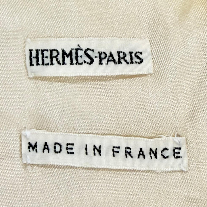 Great HERMES Best Margiela era zip-up padded jacket Ivory silk Women