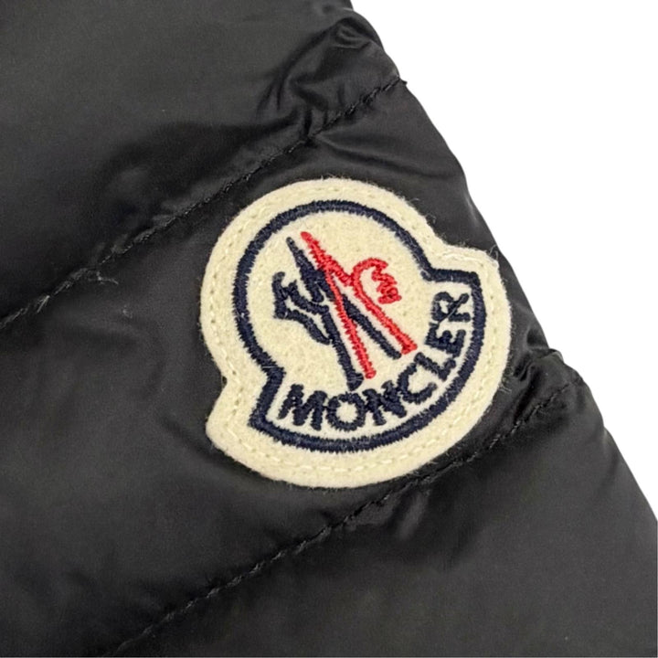 Pristine MONCLER down coat IGELONG Logo patch Hooded black Nylon Women 00