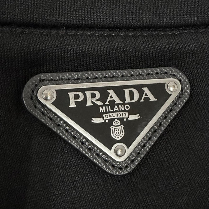 Great PRADA Pants Triangle Logo Joggers black cotton mens S