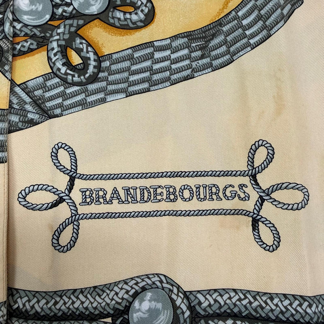 Very Good HERMES Long sleeve shirt BRANDEBOURGS Yellow silk 42