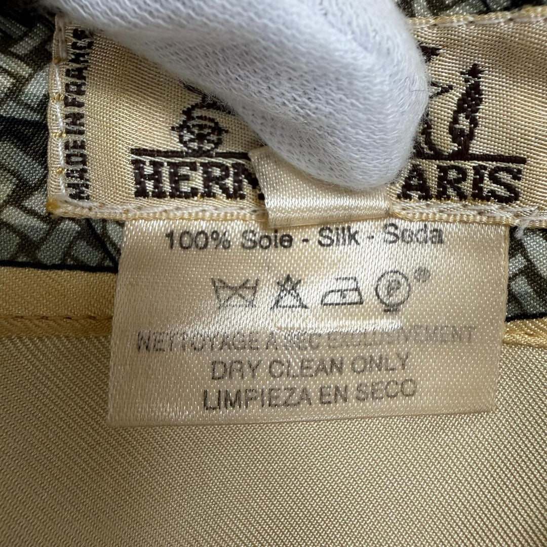 Very Good HERMES Long sleeve shirt BRANDEBOURGS Yellow silk 42
