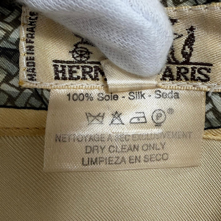 Very Good HERMES Long sleeve shirt BRANDEBOURGS Yellow silk 42