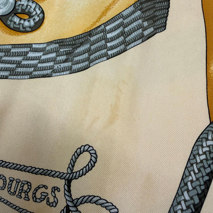 Very Good HERMES Long sleeve shirt BRANDEBOURGS Yellow silk 42
