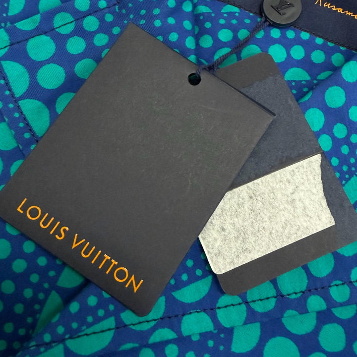 Discounted Pristine LOUIS VUITTON Yayoi Kusama Blouson pumpkin blue cotton mens FR 48