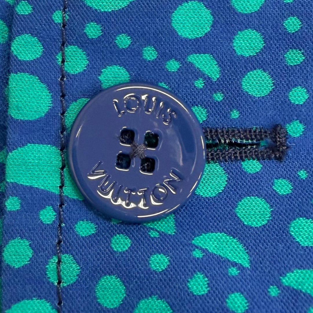 Discounted Pristine LOUIS VUITTON Yayoi Kusama Blouson pumpkin blue cotton mens FR 48