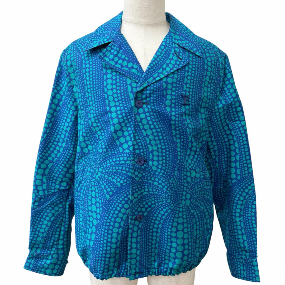 Discounted Pristine LOUIS VUITTON Yayoi Kusama Blouson pumpkin blue cotton mens FR 48