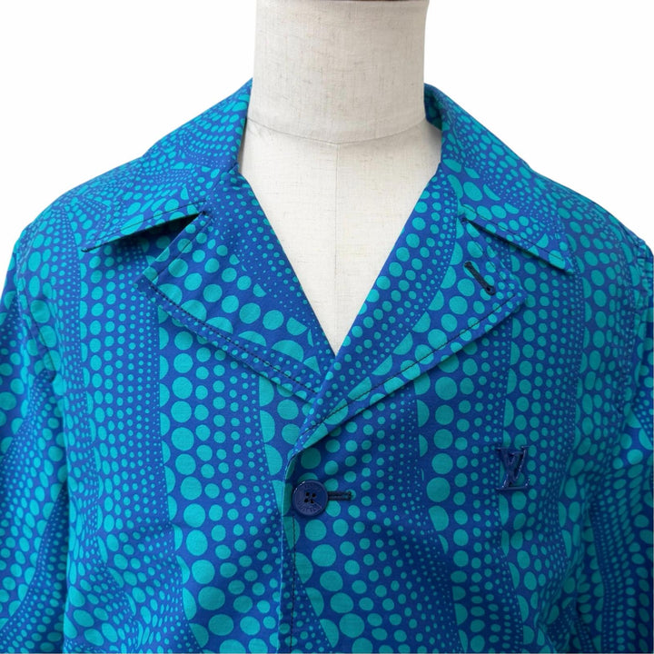 Discounted Pristine LOUIS VUITTON Yayoi Kusama Blouson pumpkin blue cotton mens FR 48