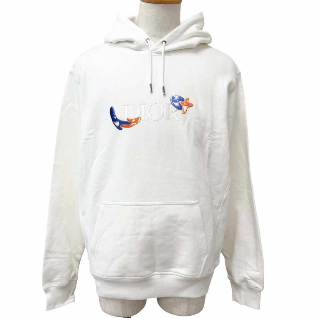 Pristine DIOR KENNY SCHARF hoodie Pullover hoodie Ivory cotton mens XL