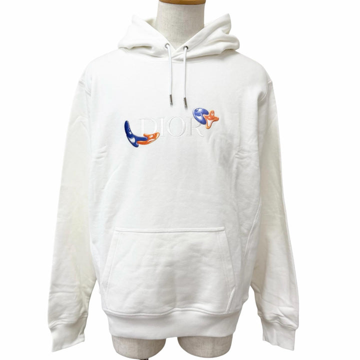 Pristine DIOR KENNY SCHARF hoodie Pullover hoodie Ivory cotton mens XL