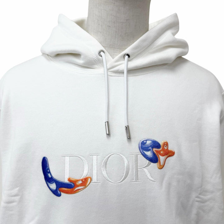 Pristine DIOR KENNY SCHARF hoodie Pullover hoodie Ivory cotton mens XL