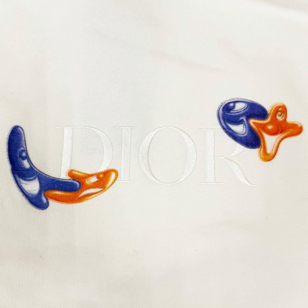 Pristine DIOR KENNY SCHARF hoodie Pullover hoodie Ivory cotton mens XL