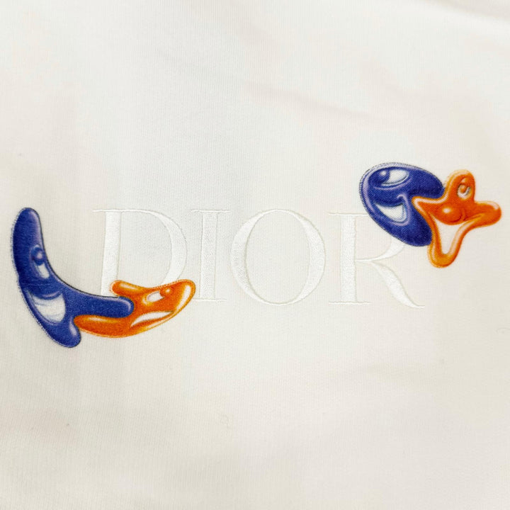 Pristine DIOR KENNY SCHARF hoodie Pullover hoodie Ivory cotton mens XL