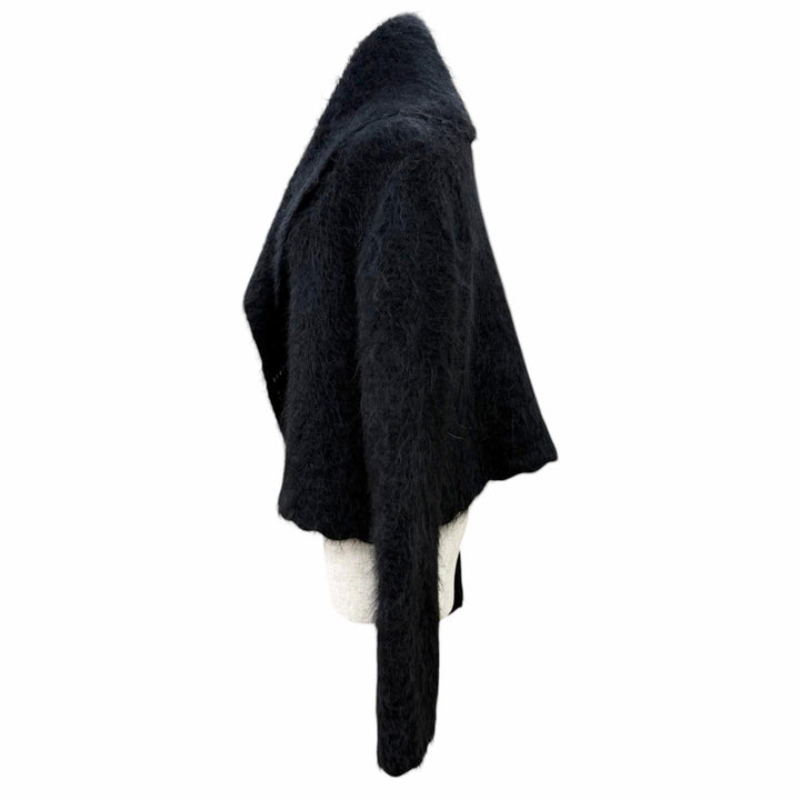 Excellent HERMES Jacket Gaultier era mohair knit jacket/blouson black mohair
