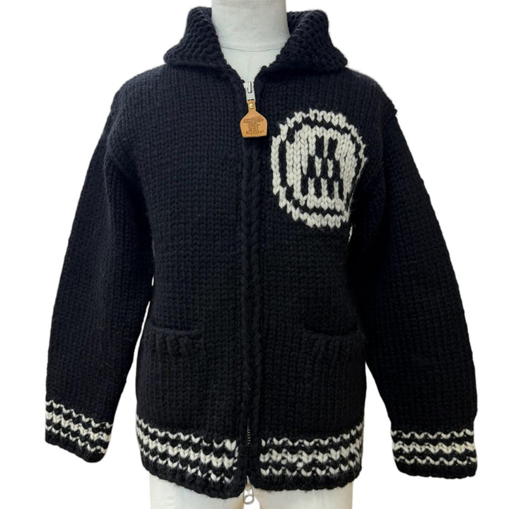 Excellent MONCLER GENIUS KANATA Jacket Cowichan zip-up knit black wool mens 38
