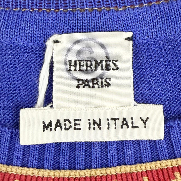 Pristine HERMES Fantasy Detrier Twillaine Knit Top multicolor silk 34 3E2823DQ
