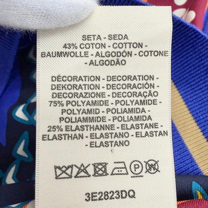 Pristine HERMES Fantasy Detrier Twillaine Knit Top multicolor silk 34 3E2823DQ