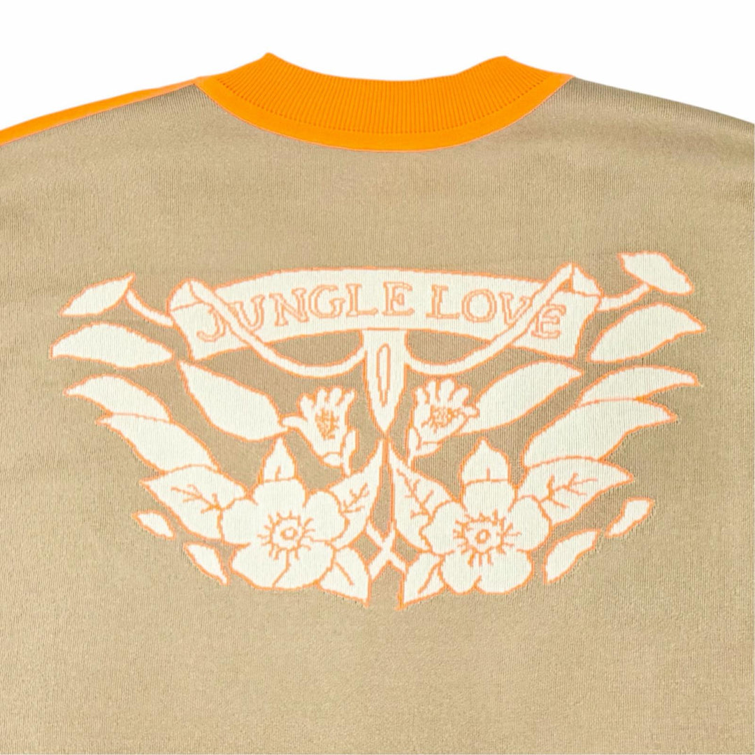 Pristine HERMES Jungle Love Twill Laine Long Sleeve Knit Brown silk 38 2H2820DR