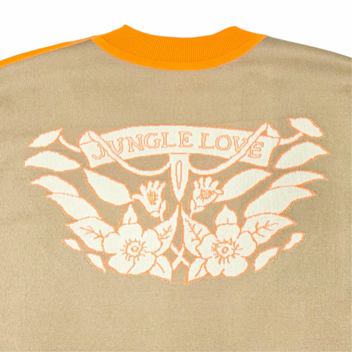 Pristine HERMES Jungle Love Twill Laine Long Sleeve Knit Brown silk 38 2H2820DR