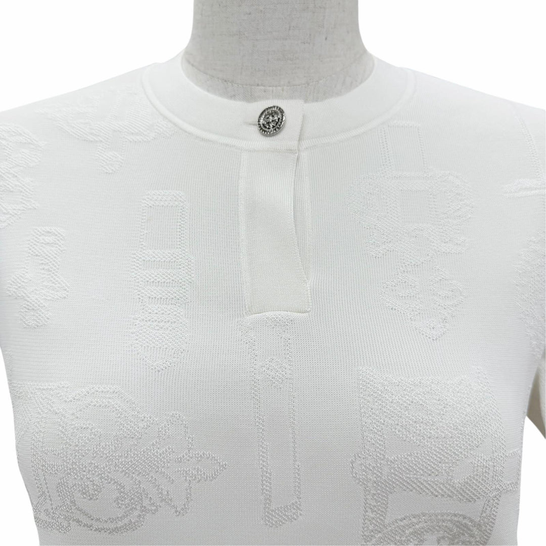 Excellent HERMES Short-sleeved knit with a pheromone motif. 34 6E2641D8
