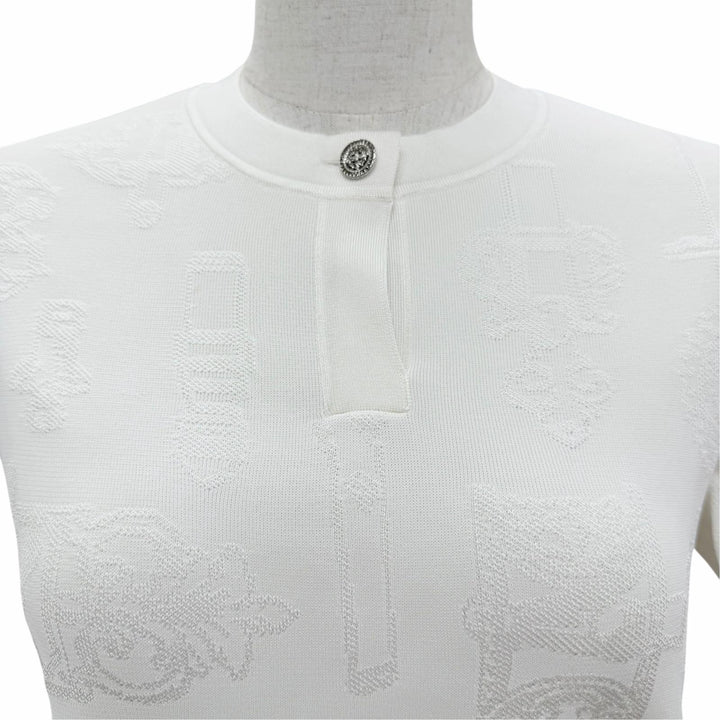 Excellent HERMES Short-sleeved knit with a pheromone motif. 34 6E2641D8