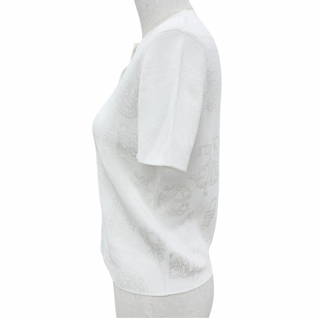 Excellent HERMES Short-sleeved knit with a pheromone motif. 34 6E2641D8