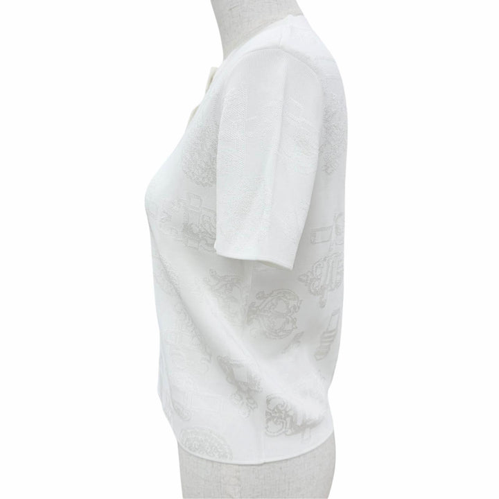 Excellent HERMES Short-sleeved knit with a pheromone motif. 34 6E2641D8