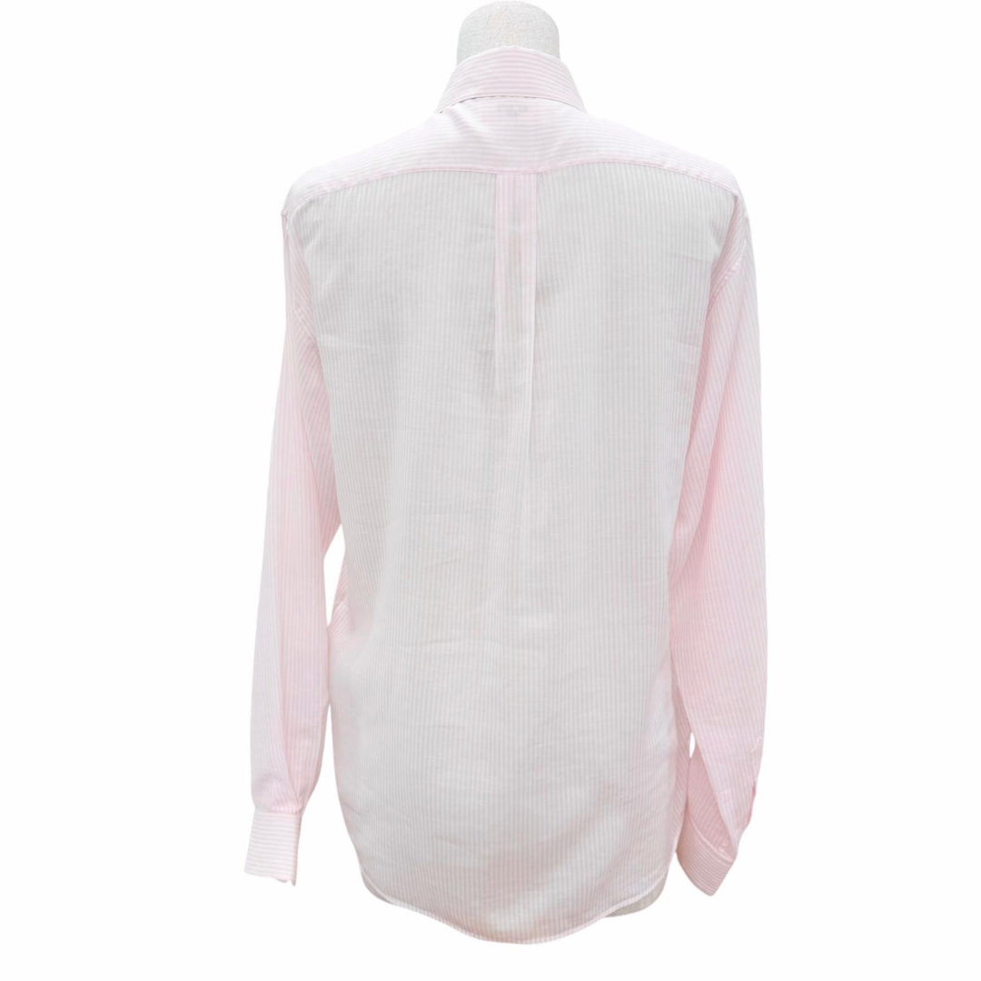 Pristine CELINE Long sleeve shirt Sulky embroidery stripes pink IT 36 2C523398F