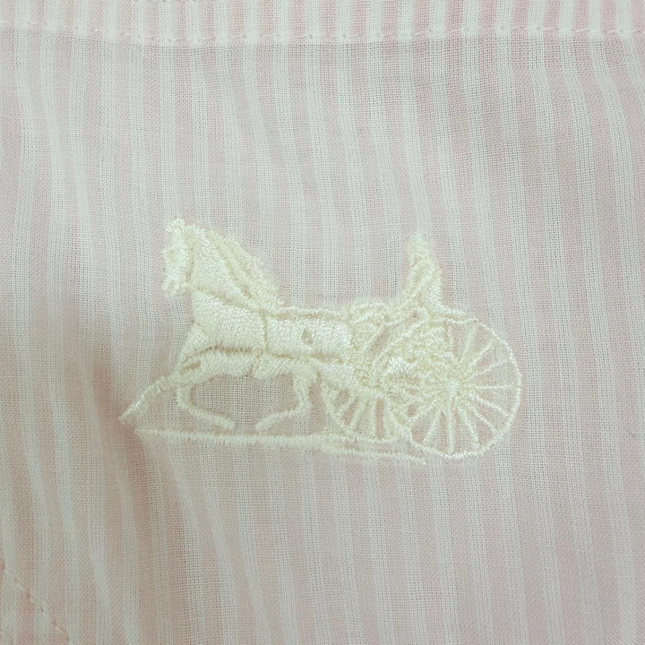 Pristine CELINE Long sleeve shirt Sulky embroidery stripes pink IT 36 2C523398F